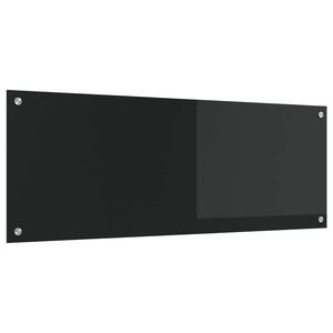 Schwarze Küchenrückwand aus Glas, 110x40 cm