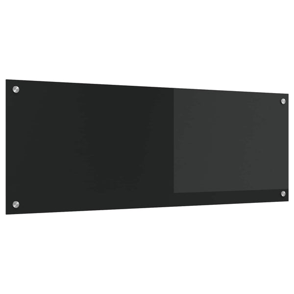 Schwarze Küchenrückwand aus Glas, 110x40 cm