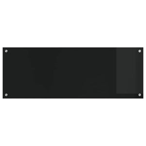 Schwarze Küchenrückwand aus Glas, 110x40 cm