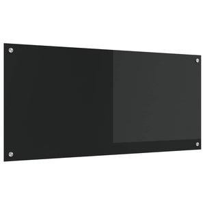 Schwarze Küchenrückwand aus Glas 110x50cm