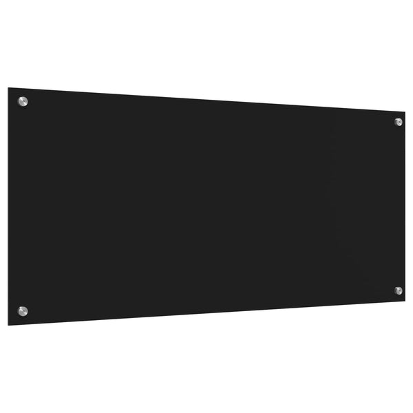 Schwarze Küchenrückwand aus Glas 110x50cm