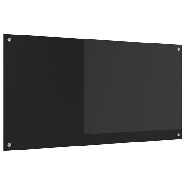 Schwarze Küchenrückwand aus Glas 120x60 cm