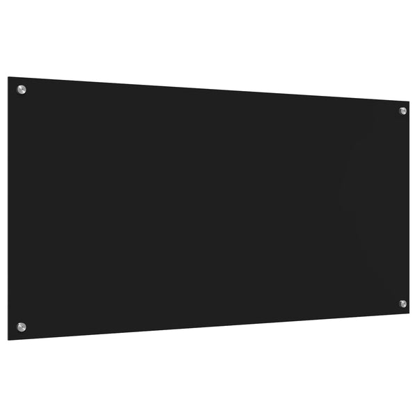 Schwarze Küchenrückwand aus Glas 120x60 cm