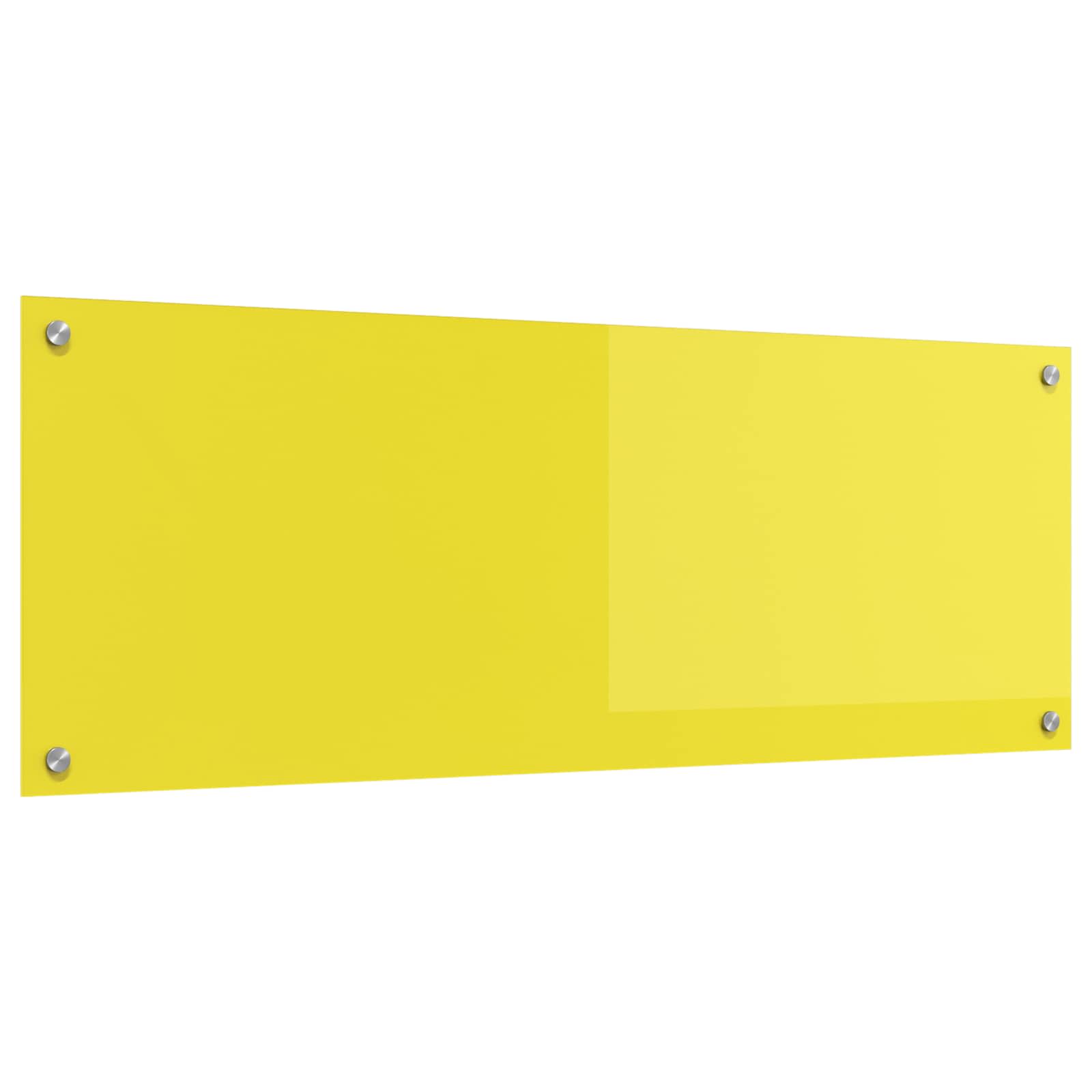 Gelbe Küchenrückwand aus Glas, 110 x 40 cm