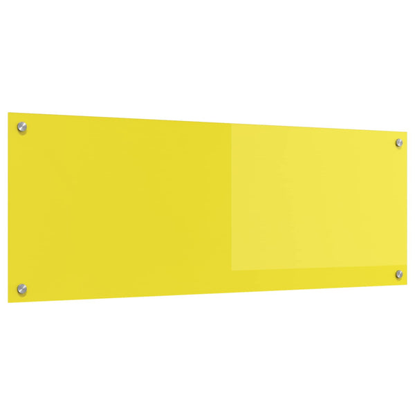 Gelbe Küchenrückwand aus Glas, 110 x 40 cm