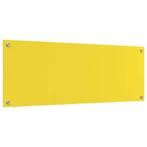 Gelbe Küchenrückwand aus Glas, 110 x 40 cm