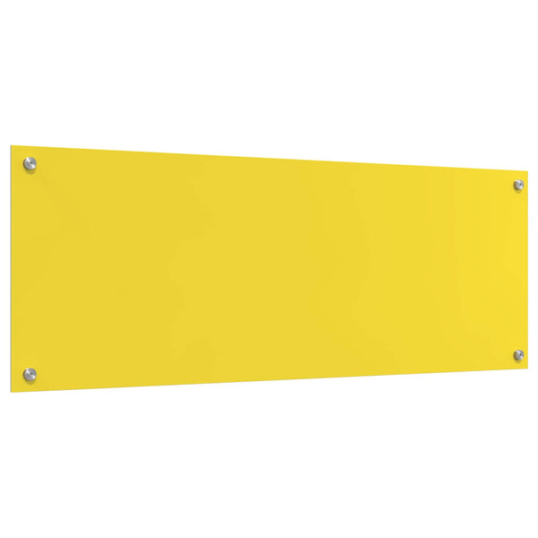 Gelbe Küchenrückwand aus Glas, 110 x 40 cm