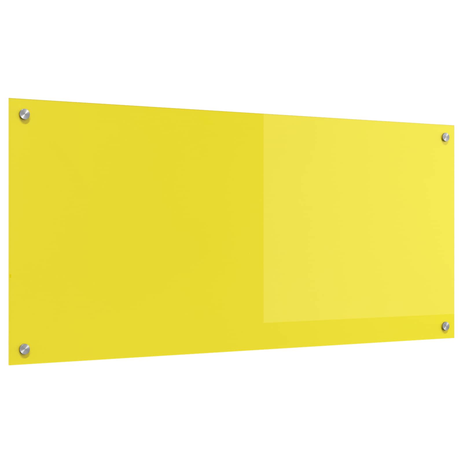 Gelbe Küchenrückwand aus Glas 110x50 cm