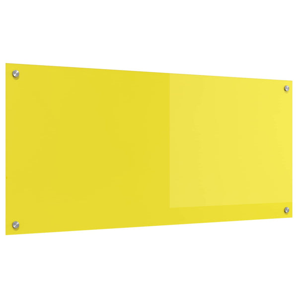 Gelbe Küchenrückwand aus Glas 110x50 cm