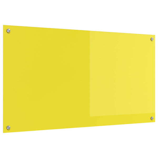 Gelbe Küchenrückwand aus Glas, 110x60 cm