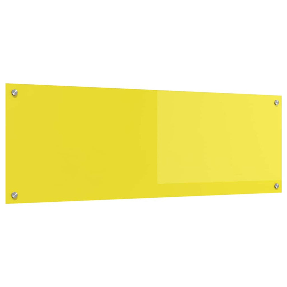 Gelbe Küchenrückwand aus Glas, 120x40 cm