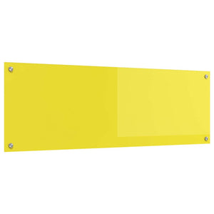 Gelbe Küchenrückwand aus Glas, 120x40 cm