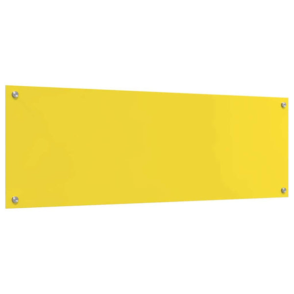 Gelbe Küchenrückwand aus Glas, 120x40 cm
