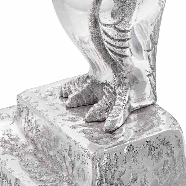 Silberne Buchstützen aus Aluminium, 2er-Set
