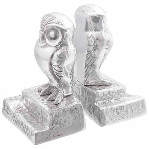 Silberne Buchstützen aus Aluminium, 2er-Set