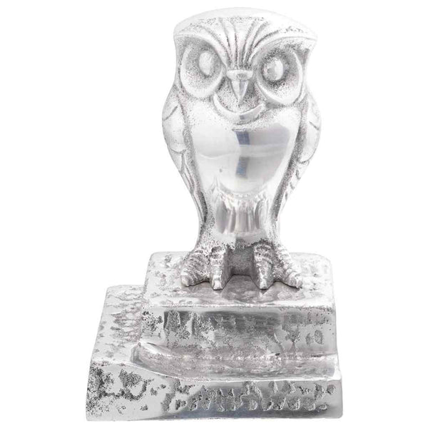 Silberne Buchstützen aus Aluminium, 2er-Set