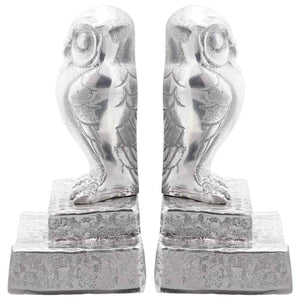 Silberne Buchstützen aus Aluminium, 2er-Set