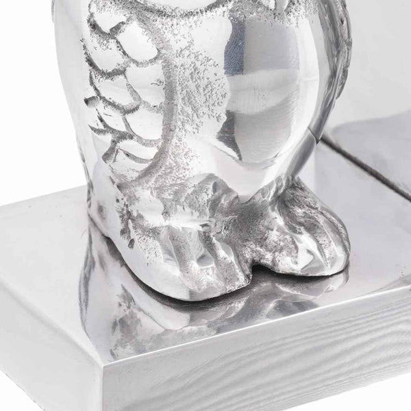 Silberne Buchstützen aus Aluminium, 2er-Set