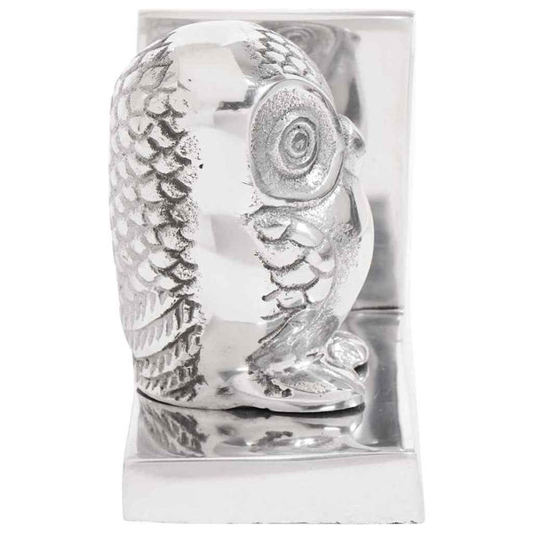 Silberne Buchstützen aus Aluminium, 2er-Set