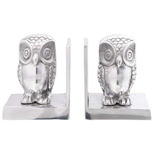 Silberne Buchstützen aus Aluminium, 2er-Set