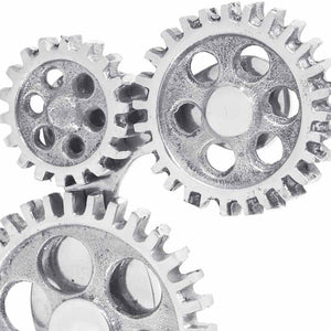 Silberne Buchstützen aus Aluminium, 2er-Set