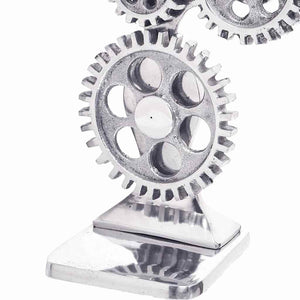 Silberne Buchstützen aus Aluminium, 2er-Set