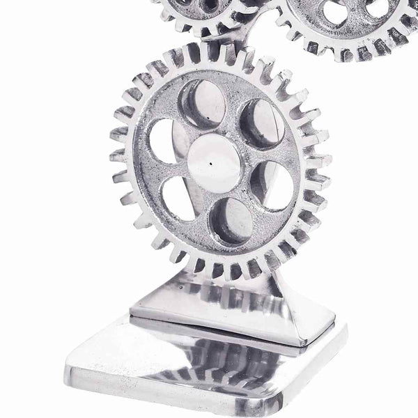 Silberne Buchstützen aus Aluminium, 2er-Set