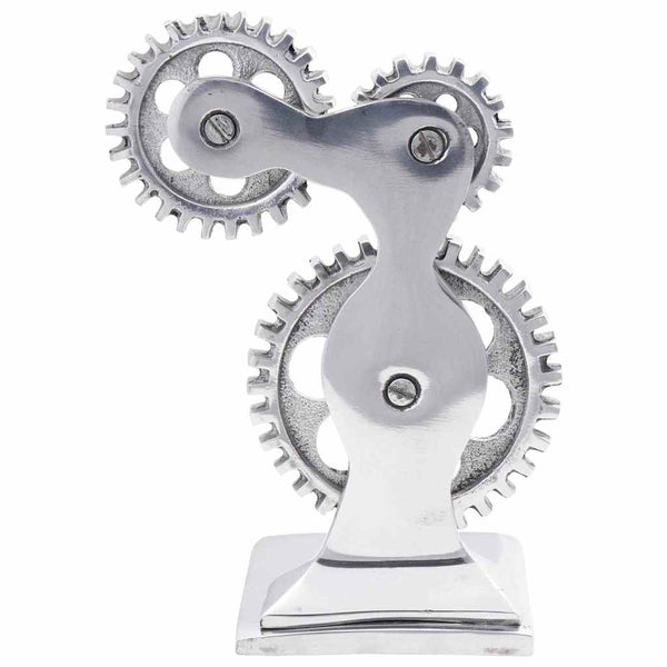 Silberne Buchstützen aus Aluminium, 2er-Set