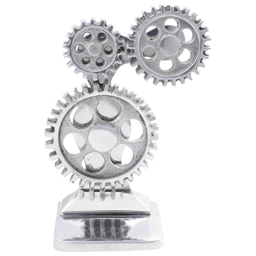 Silberne Buchstützen aus Aluminium, 2er-Set