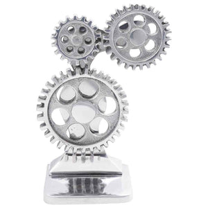 Silberne Buchstützen aus Aluminium, 2er-Set