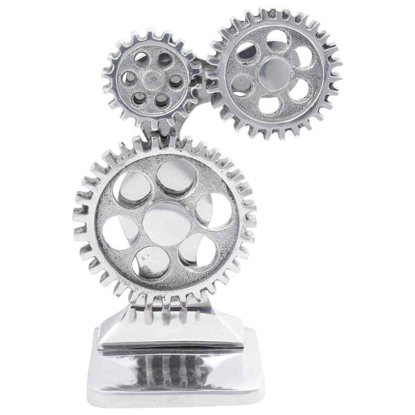 Silberne Buchstützen aus Aluminium, 2er-Set
