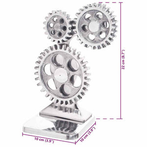 Silberne Buchstützen aus Aluminium, 2er-Set