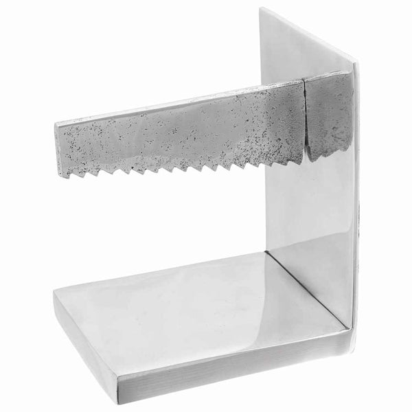 Silberne Buchstützen aus Aluminium, 2er-Set