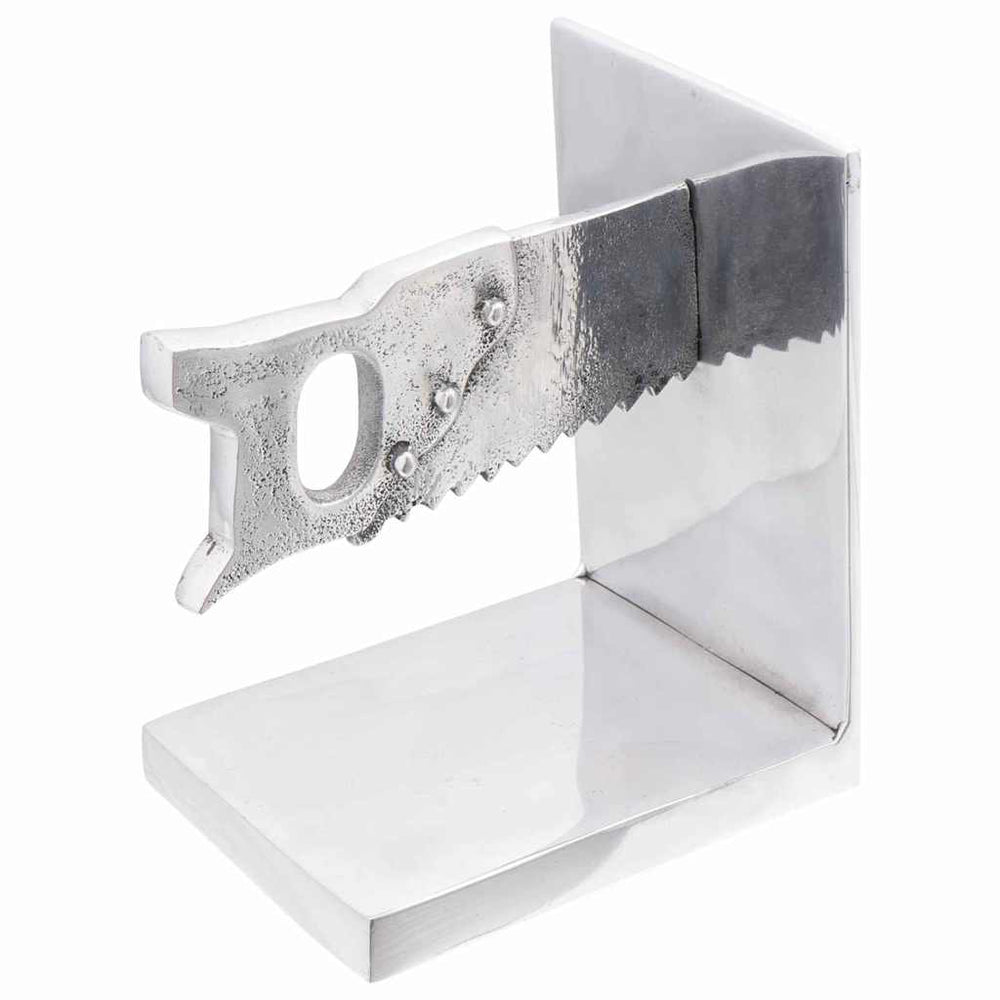 Silberne Buchstützen aus Aluminium, 2er-Set