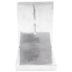 Silberne Buchstützen aus Aluminium, 2er-Set