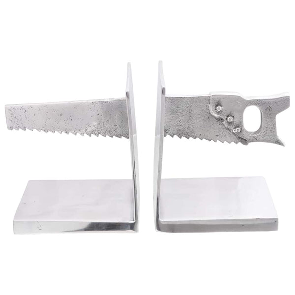Silberne Buchstützen aus Aluminium, 2er-Set