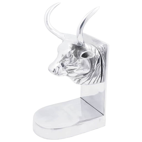 Silberne Buchstützen aus Aluminium, 2er-Set