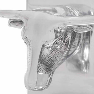 Silberne Buchstützen aus Aluminium, 2er-Set