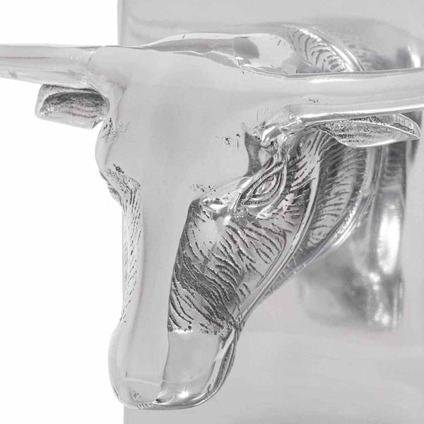 Silberne Buchstützen aus Aluminium, 2er-Set