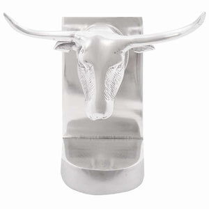 Silberne Buchstützen aus Aluminium, 2er-Set