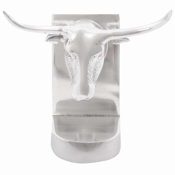 Silberne Buchstützen aus Aluminium, 2er-Set