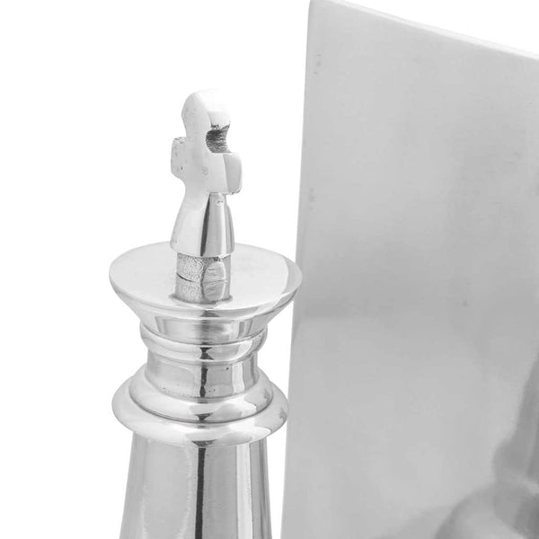 Silberne Buchstützen aus Aluminium, 2er-Set