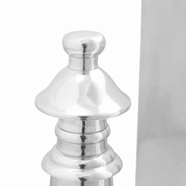 Silberne Buchstützen aus Aluminium, 2er-Set