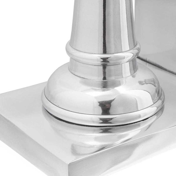 Silberne Buchstützen aus Aluminium, 2er-Set