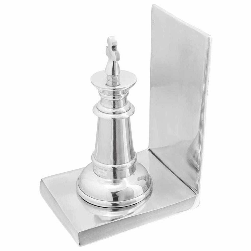 Silberne Buchstützen aus Aluminium, 2er-Set