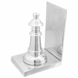 Silberne Buchstützen aus Aluminium, 2er-Set