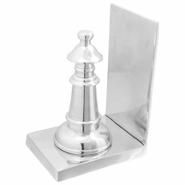 Silberne Buchstützen aus Aluminium, 2er-Set