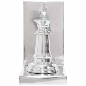 Silberne Buchstützen aus Aluminium, 2er-Set