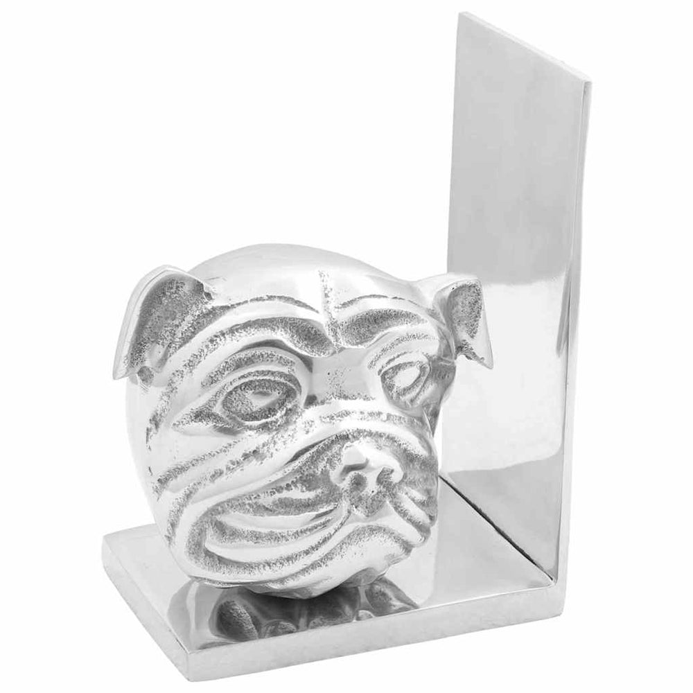 Silberne Buchstützen aus Aluminium, 2er-Set
