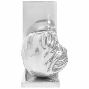 Silberne Buchstützen aus Aluminium, 2er-Set
